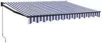 vidaXL Markise Einziehbar Blau und Wei&szlig; 3x2,5 m Stoff und Aluminium
