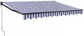 vidaXL Markise Einziehbar Blau und Wei&szlig; 3x2,5 m Stoff und Aluminium (3154446)
