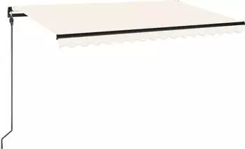 vidaXL Markise Manuell Einziehbar mit LED 450x300 cm Creme (3069122)