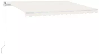 vidaXL Markise Manuell Einziehbar mit LED 450x300 cm Creme (3068922)