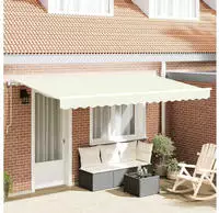 vidaXL Einziehbare Markise Creme 400 x 200 cm Stoff