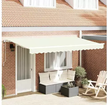vidaXL Einziehbare Markise Creme 400 x 200 cm Polyester und Aluminium (3329773)