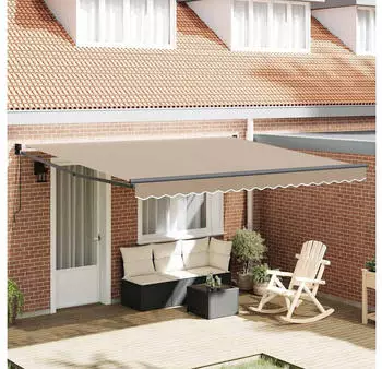 vidaXL Einziehbare Markise Beige 400 x 300 cm Polyester (3330617)