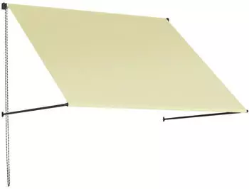 Outsunny Einziehbare Markise manuell 150x116cm UV-Schutz Aluminium/Polyester Creme (840-238V00CW)