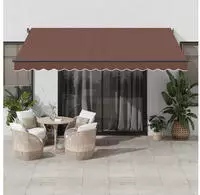 vidaXL Markise Manuell mit LEDs Braun 400x350 cm