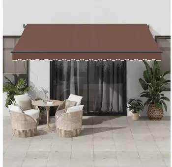 vidaXL Markise Manuell Ausziehbar 400x350cm Braun (3215403)