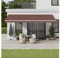 vidaXL Markise Manuell mit LED Braun 600x300 cm