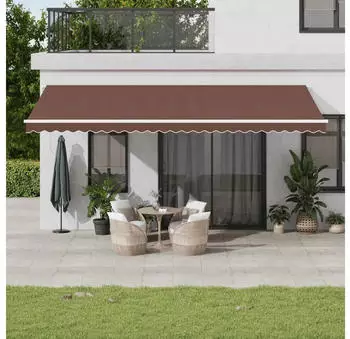 vidaXL Einziehbare Markise Manuell mit LED-Beleuchtung Braun 600x300cm