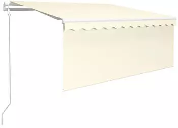 vidaXL Markise Automatisch mit Rollo LED Windsensor 3,5x2,5m Creme (3069292)