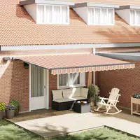 vidaXL Ausziehbare Markise Mehrfarbig 450 x 350 cm Stoff und Aluminium