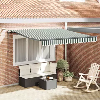 vidaXL Markisenstoff Gr&uuml;n/Wei&szlig; 300x250cm Polyester (3330184)