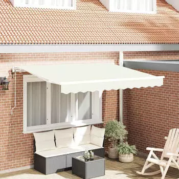 vidaXL Einziehbare Markise Stoff Creme 250x200cm (3329359)