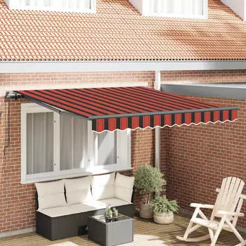 vidaXL Einziehbare Markise Orange/Braun 300x250cm