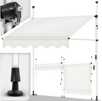 tillvex Klemmmarkise 400cm Beige, ohne Bohren, UV-best&auml;ndig (BM006)