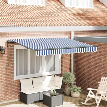 vidaXL Einziehbare Markise Stoff Blau 250x200cm (3329354)