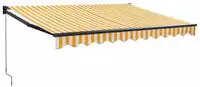 vidaXL Markise Einziehbar Gelb und Wei&szlig; 3x2,5 m Stoff und Aluminium