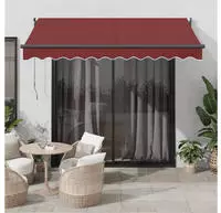 vidaXL Markise Manuell Weinrot 300x250 cm