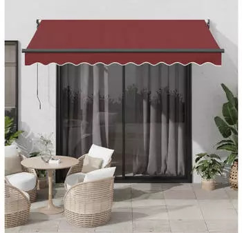 vidaXL Markise Manuell Weinrot 300x250 cm (3215298)