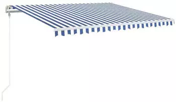 vidaXL Automatische Markise mit LED & Windsensor 450x350 Blau und Wei&szlig; (3069011)