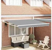 vidaXL Ausziehbarer Sonnenschirmrahmen Wei&szlig; 300 x 250 cm Aluminium
