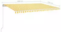 vidaXL Markise Manuell Einziehbar 500x350 cm Gelb und Wei&szlig;