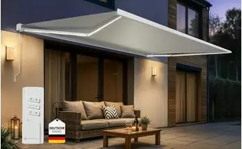 Paramondo Quadris mit LED 445 cm x 350 cm creme/weiß
