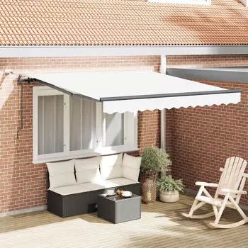 vidaXL Markisenstoff 350x250cm Polyester Wei&szlig; (3330364)