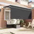 vidaXL Einziehbare Markise Gestreift Anthrazit 300x200cm Stoff