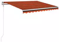 vidaXL Automatische Markise mit LED Windsensor 350x250 cm Orange/Braun