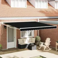 vidaXL Markise Schwarz 400 x 300 cm Polyester und Metall