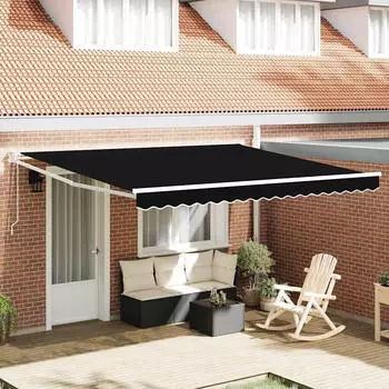 vidaXL Einziehbare Markise Schwarz 400x300cm (3330600)
