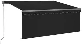 vidaXL Markise Automatisch mit Rollo, LED & Windsensor, 3x2,5m, Anthrazit (3069394)