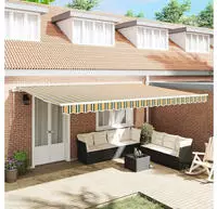 vidaXL Ausziehbare Markise Mehrfarbig 500 x 350 cm