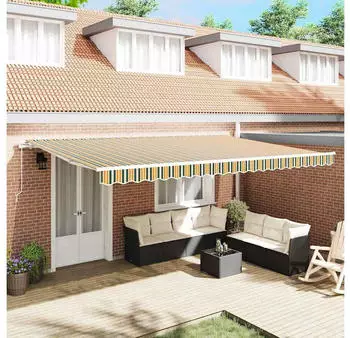 vidaXL Einziehbare Markise Manuell Mehrfarbig 500x350cm (3331573)
