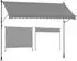 Songmics Klemmmarkise mit Handkurbel, höhenverstellbar, 350x120cm, grau