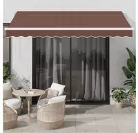 vidaXL Markise Automatisch mit LED Braun 350x250 cm