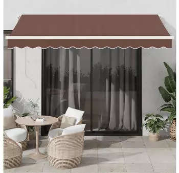 vidaXL Einziehbare Markise mit LED-Beleuchtung, Braun, 350x250cm