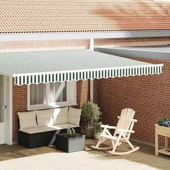 vidaXL Markisensch&uuml;rzen-Ersatz Gr&uuml;n/Wei&szlig; 4,5m Polyester (42000810)