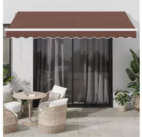 Markise Manuell Mit Led Braun 350x250 Cm Vidaxl