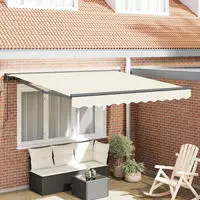 vidaXL Markisenrahmen Creme 300 x 250 cm Polyester mit PU-Beschichtung