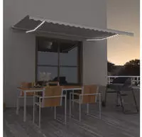 vidaXL Markise Manuell Einziehbar mit LED 500x300 cm Creme