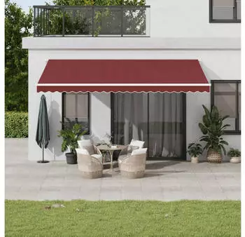 vidaXL Markise Manuell Weinrot 500x350cm (3214990)