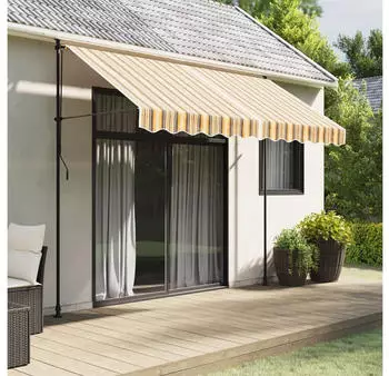 vidaXL Markisenvolant Gelb-Grau Gestreift 3m (367810)