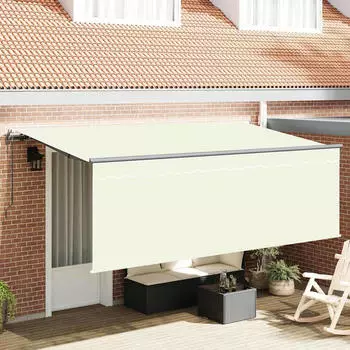 vidaXL Einziehbare Markise cremefarben anthrazit braun 400 x 200 cm (3329786)