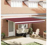 vidaXL Markise Manuell Weinrot 450x300 cm