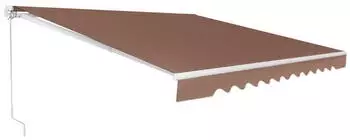 Costway Klemmmarkise mit Kurbel, Gelenkarm, 5–35° einstellbar, 300x250cm (Braun)