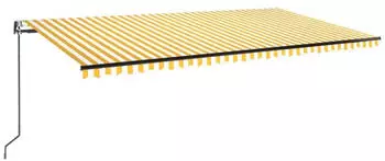 vidaXL Automatische Markise mit LED & Windsensor 600x350cm Gelb/Wei&szlig; (3069253)