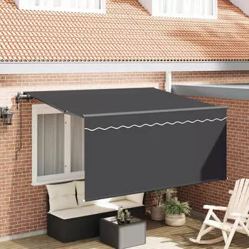 vidaXL Einziehbare Markise Gestreift Anthrazit 300x200cm (3329516)