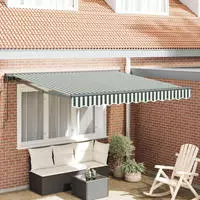 vidaXL Markisenrahmen Gr&uuml;n und Wei&szlig; 350 x 250 cm
