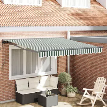 vidaXL Markisenrahmen Gr&uuml;n/Wei&szlig; 350x250cm (3330482)